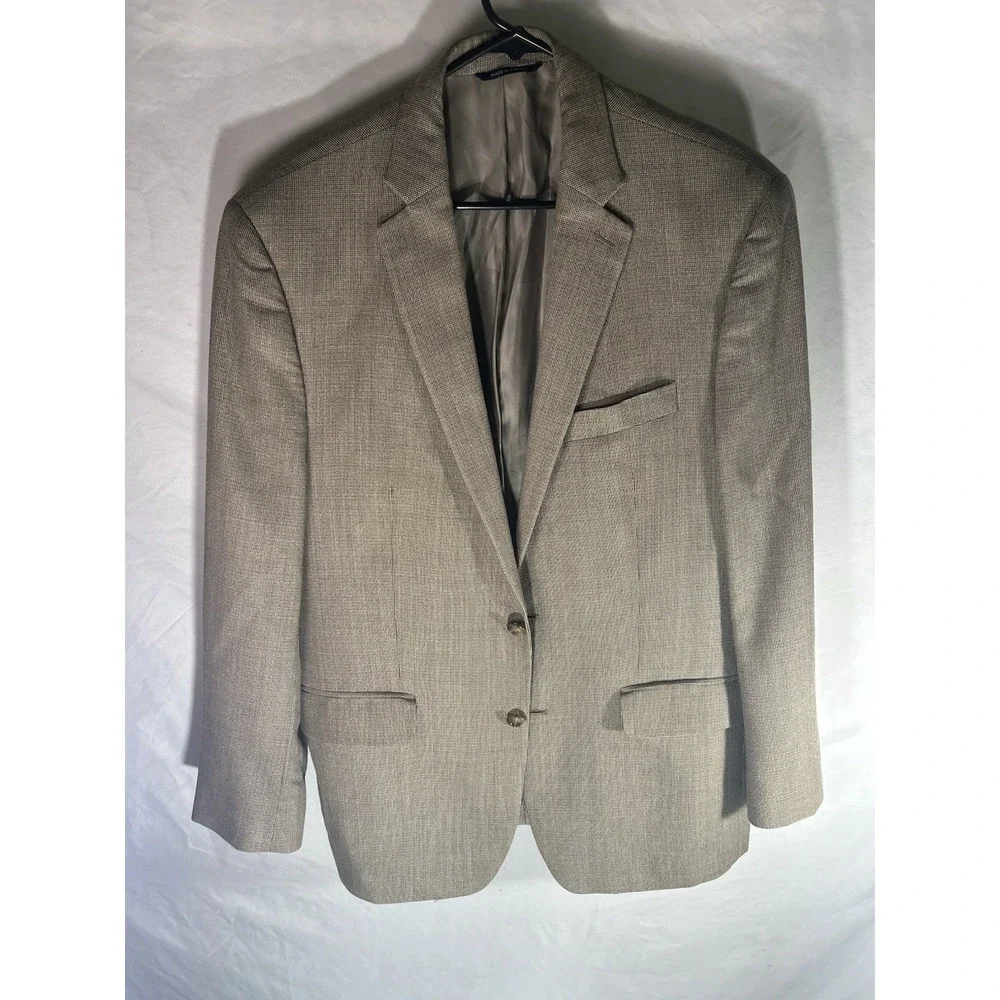 Ralph Ralph Lauren Men's Blazer 42R Silk Wool Tan Micro-Check 2-Button Dillard's